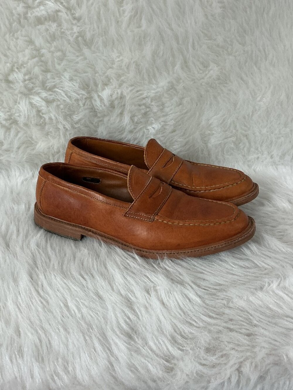 Allen Edmonds Dornoch Tan Brown Leather Penny Loafers 11.5 D